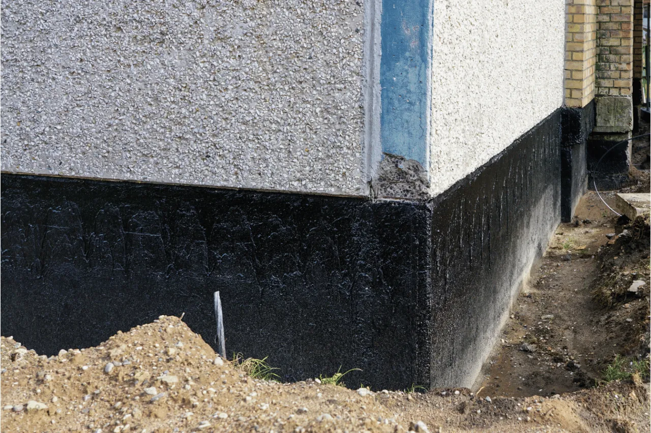 Exterior dampproofing work