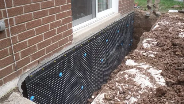 Exterior waterproofing application