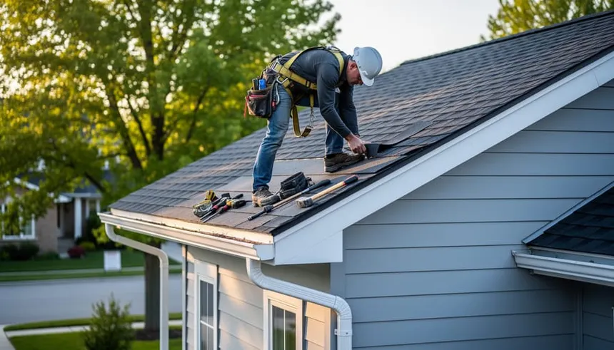 New residential roof installation